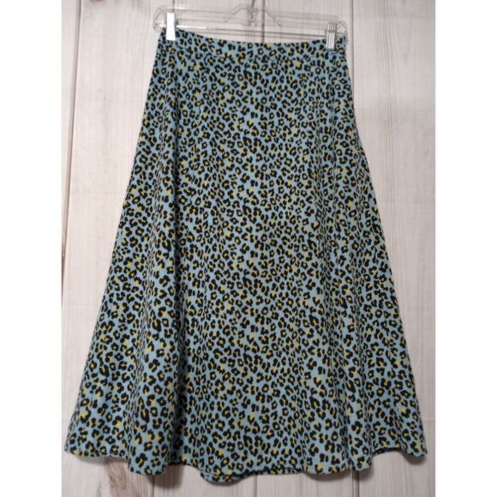 Sugar Lips Skirt Ladies Extra Small Leopard Print Blue Yellow‎ Leopard Print